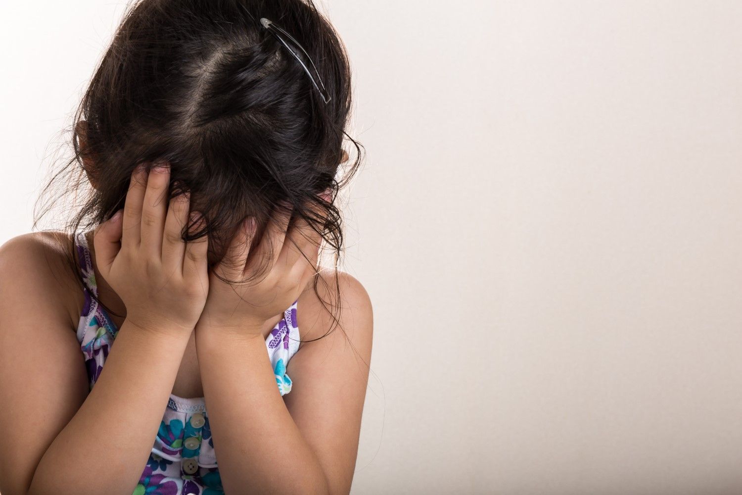 Teen crying from bullying incident